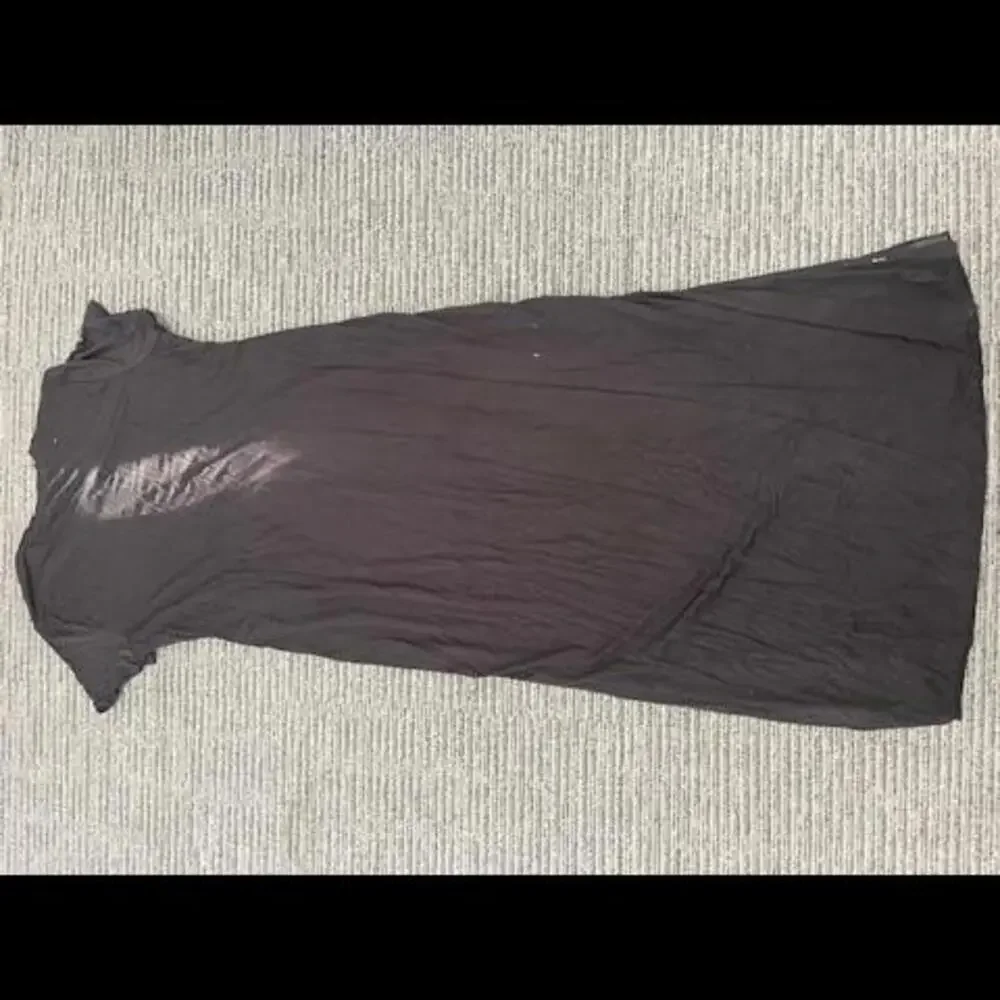 New Nene Leakes Short Sleeve Size Zipper Pullover Soft Knit Black Maxi Dress XL - Picture 3 of 7